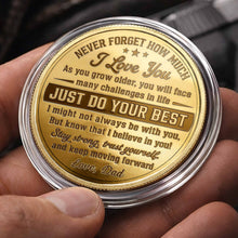 Load image into Gallery viewer, Custom Commemorative Coin Gift for Son - USA Flag Keepsake
