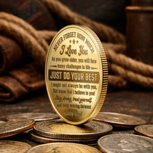 Load image into Gallery viewer, Custom Commemorative Coin Gift for Son - USA Flag Keepsake
