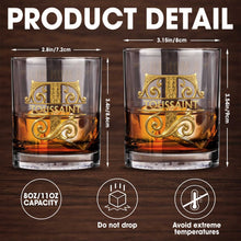 Load image into Gallery viewer, Personalized Custom Whiskey Glass with 3D Golden Initial for Son
