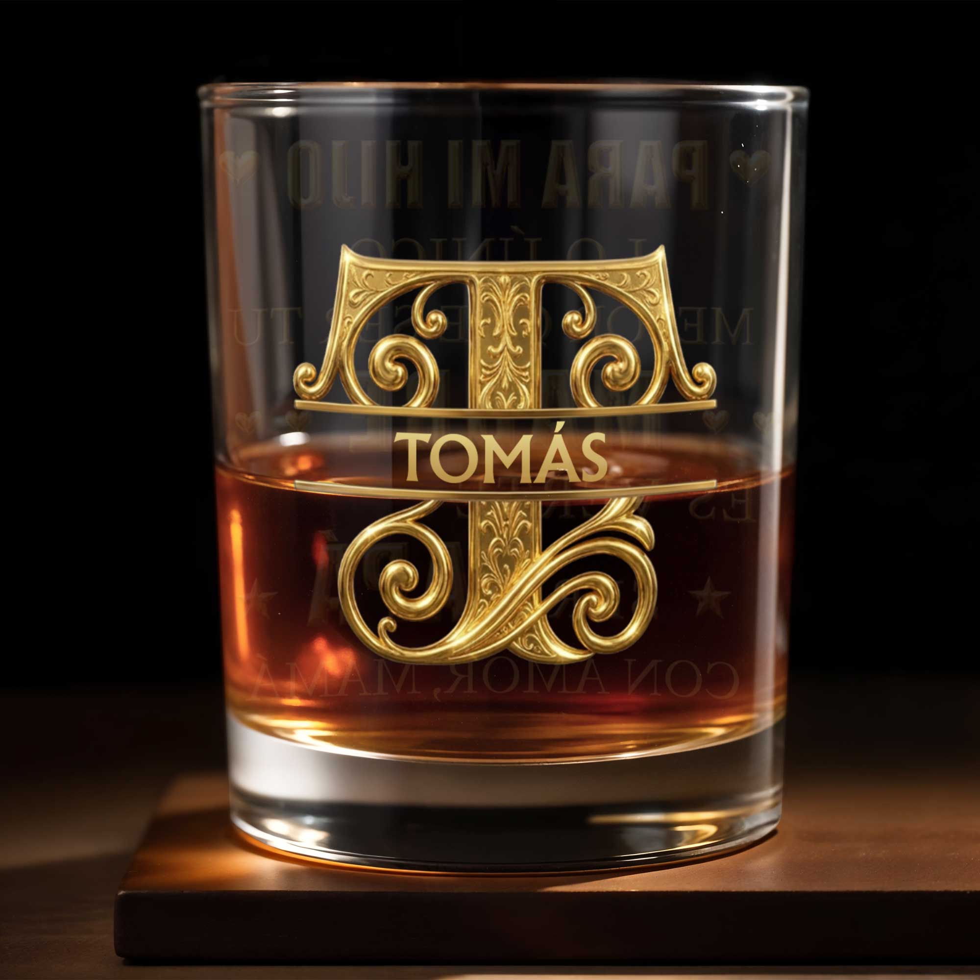 Personalized Monogram Whiskey Glass Custom Name Gift for Dad