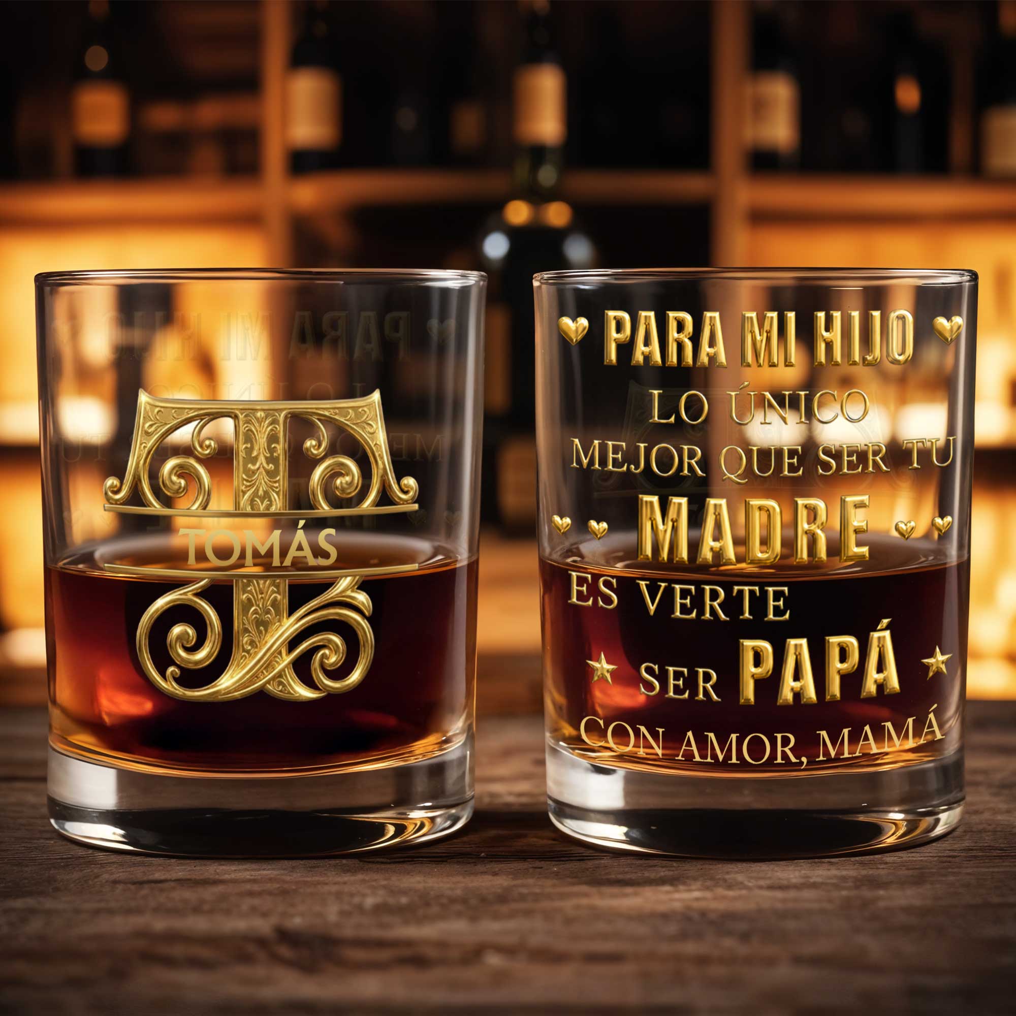 Personalized Monogram Whiskey Glass Custom Name Gift for Dad