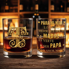 Load image into Gallery viewer, Personalized Monogram Whiskey Glass Custom Name Gift for Dad
