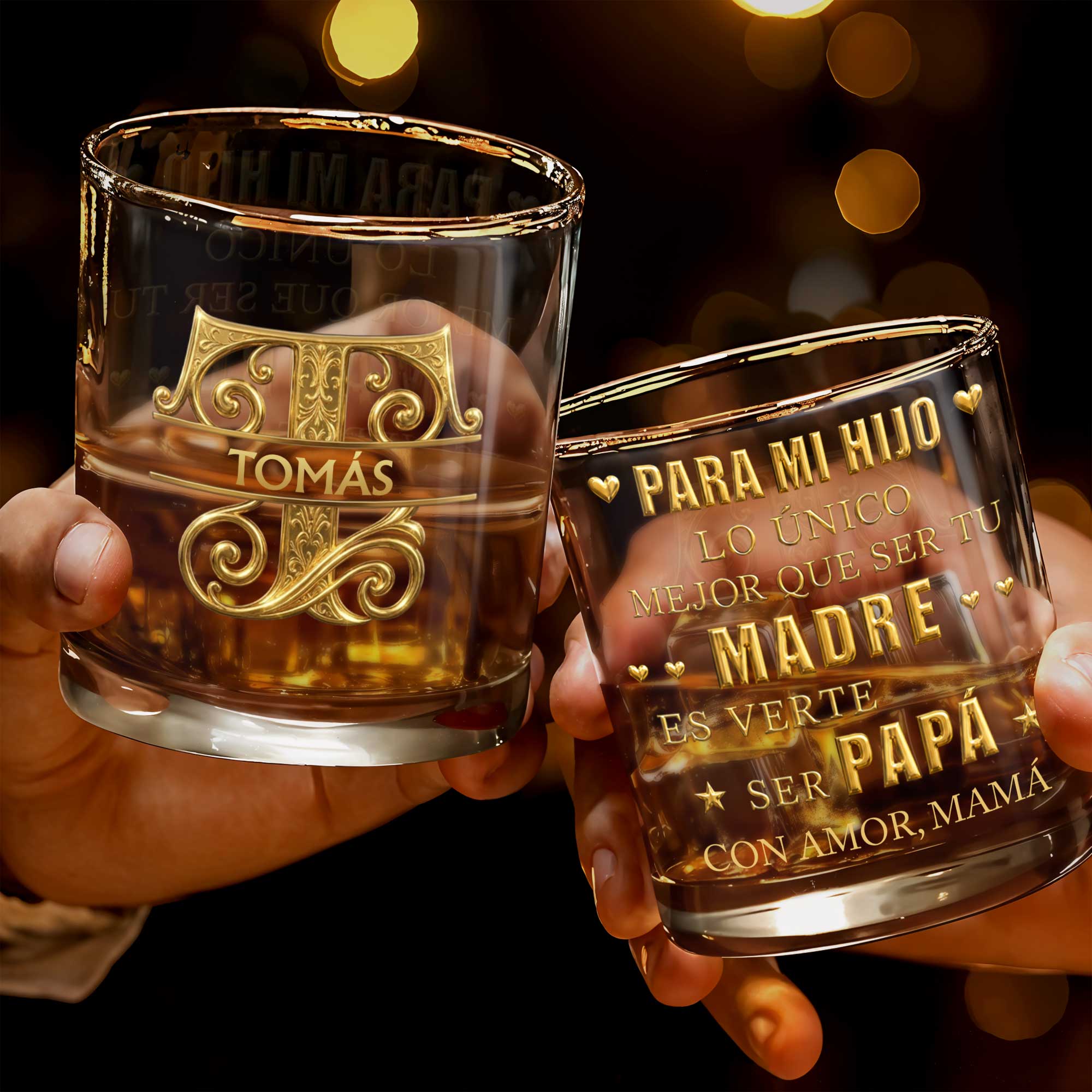 Personalized Monogram Whiskey Glass Custom Name Gift for Dad