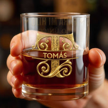 Load image into Gallery viewer, Personalized Monogram Whiskey Glass Custom Name Gift for Dad
