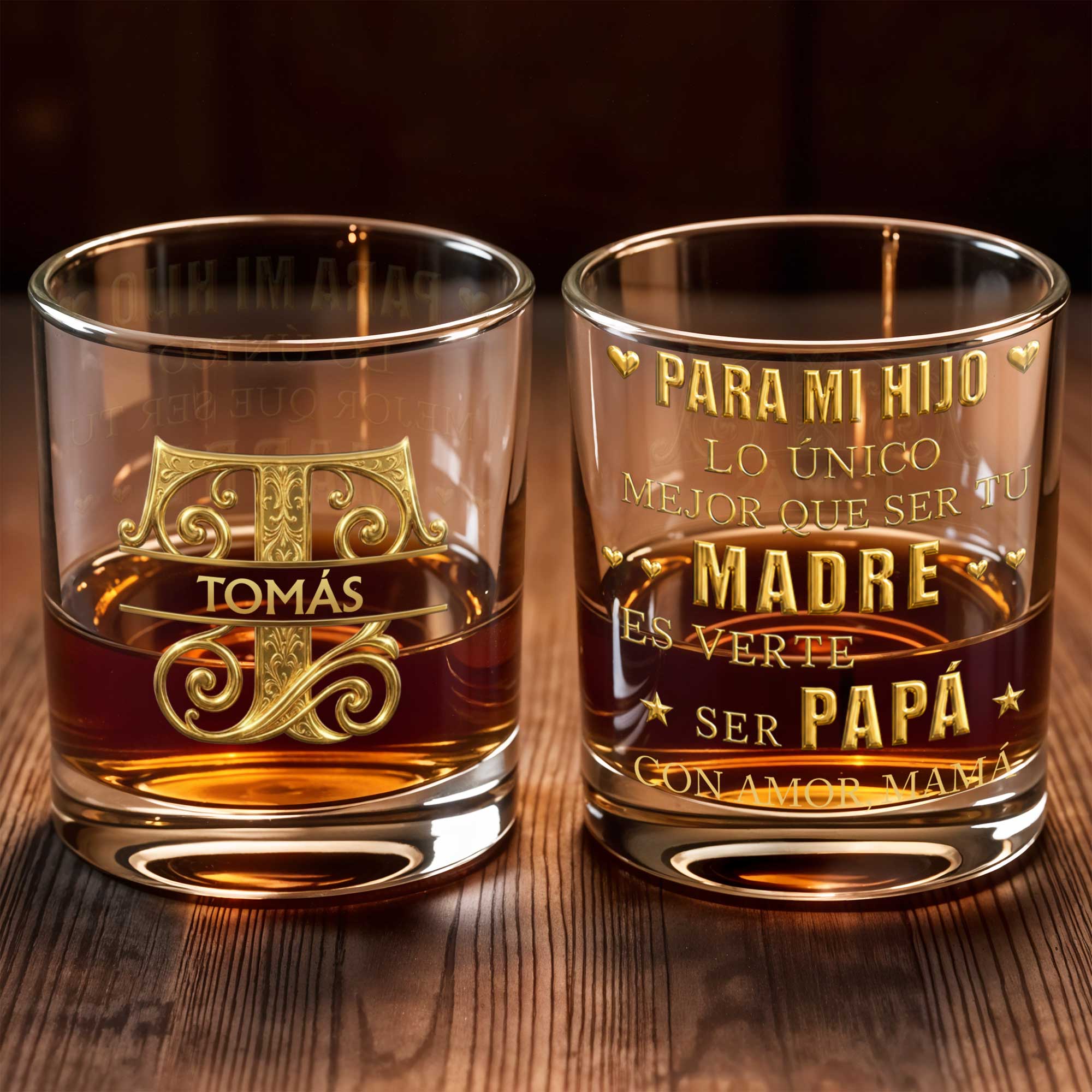 Personalized Monogram Whiskey Glass Custom Name Gift for Dad
