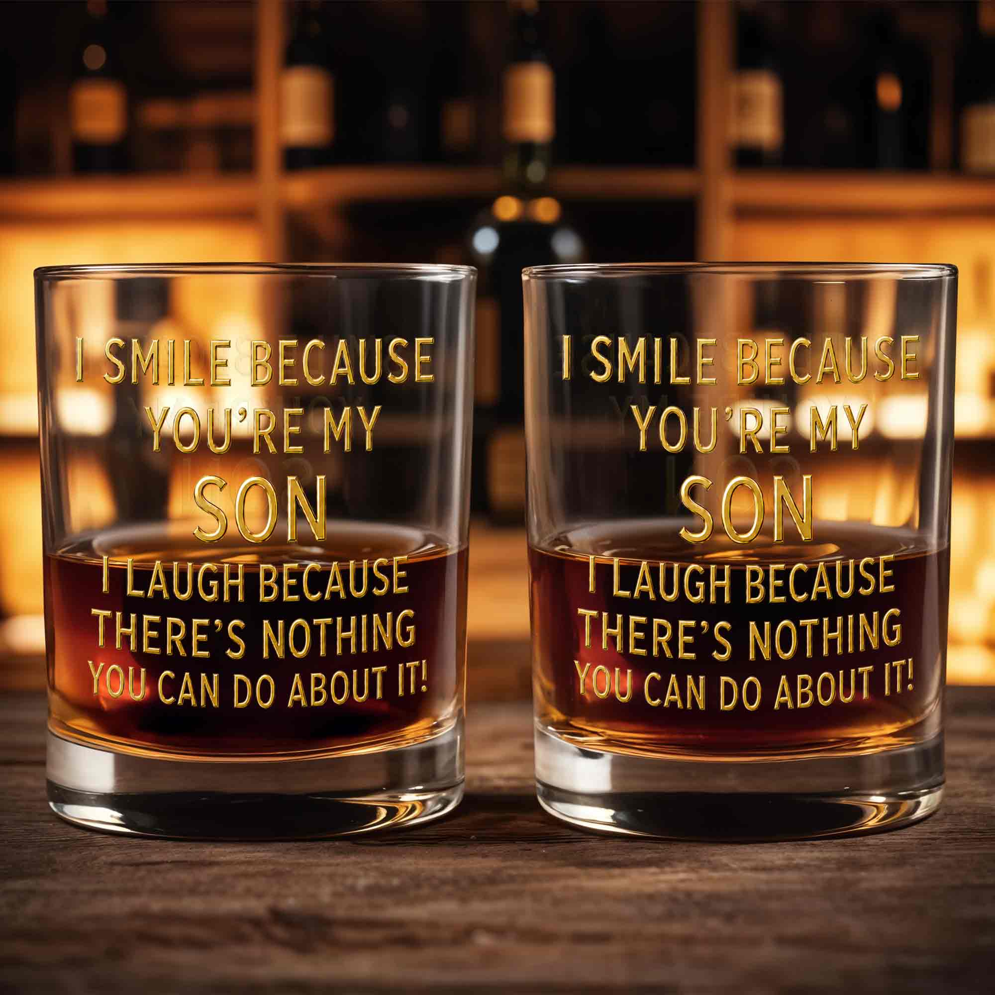 Personalized Custom Whiskey Glass Funny Gift for Son - 8oz/11oz