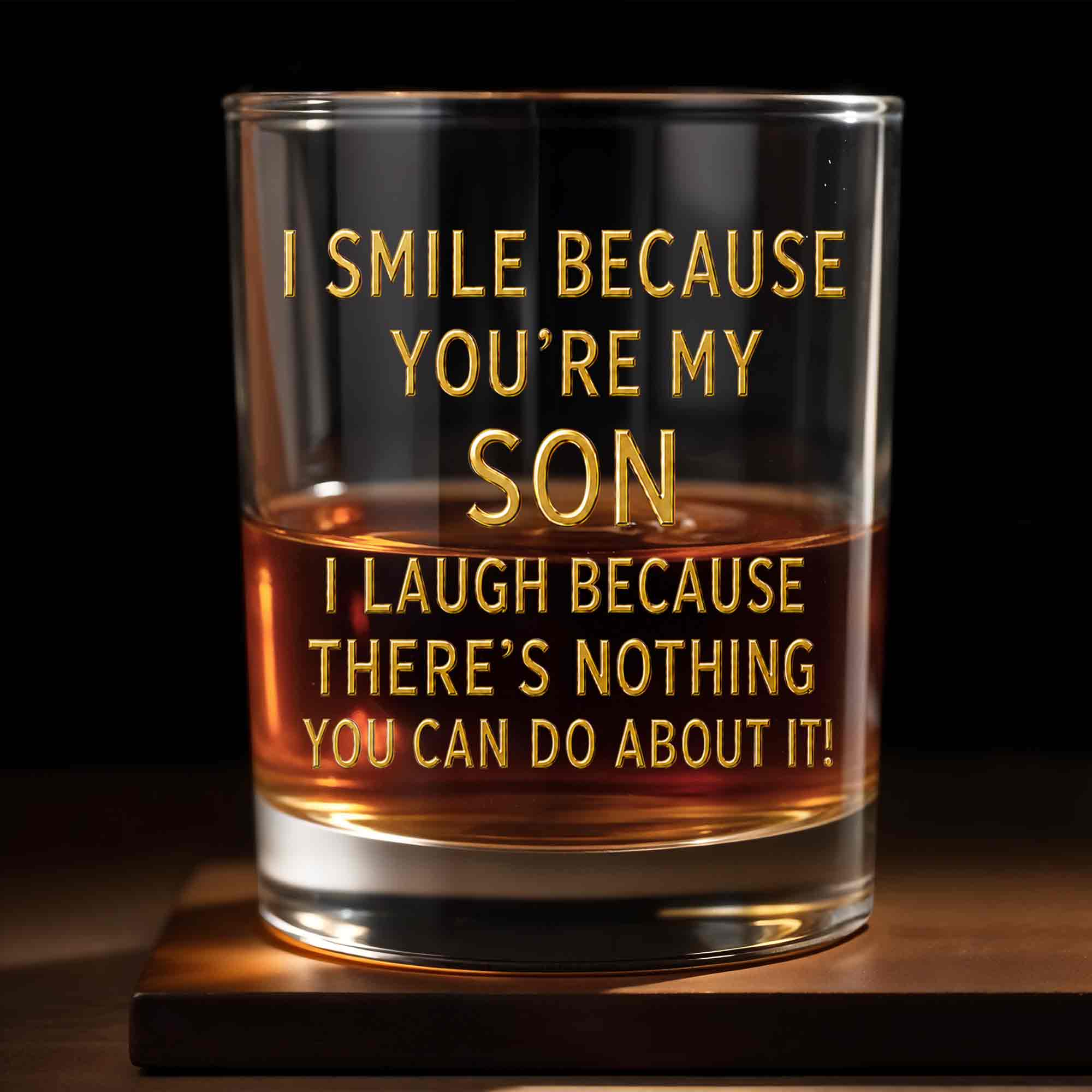 Personalized Custom Whiskey Glass Funny Gift for Son - 8oz/11oz