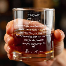 Load image into Gallery viewer, Personalized Custom Whiskey Glass for Son – Unique Gift Idea
