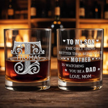 Load image into Gallery viewer, Personalized Whiskey Glass with Custom Initial Monogram Gift for Dad
