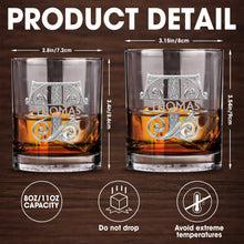 Load image into Gallery viewer, Personalized Whiskey Glass with Custom Initial Monogram Gift for Dad
