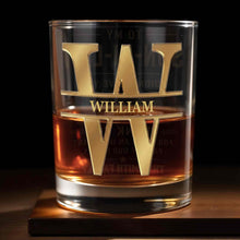 Load image into Gallery viewer, Personalized Whiskey Glass with Monogram for Son Custom Gift
