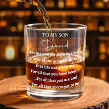 Load image into Gallery viewer, Personalized Whiskey Glass Custom Name Gift for Son
