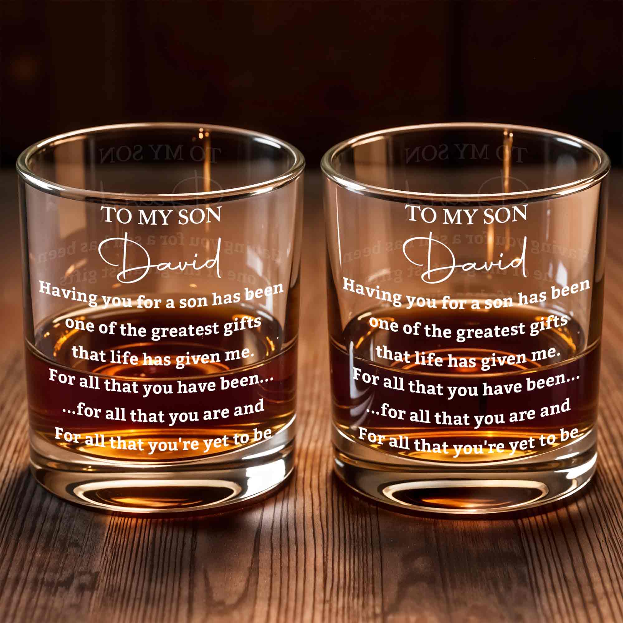 Personalized Whiskey Glass Custom Name Gift for Son