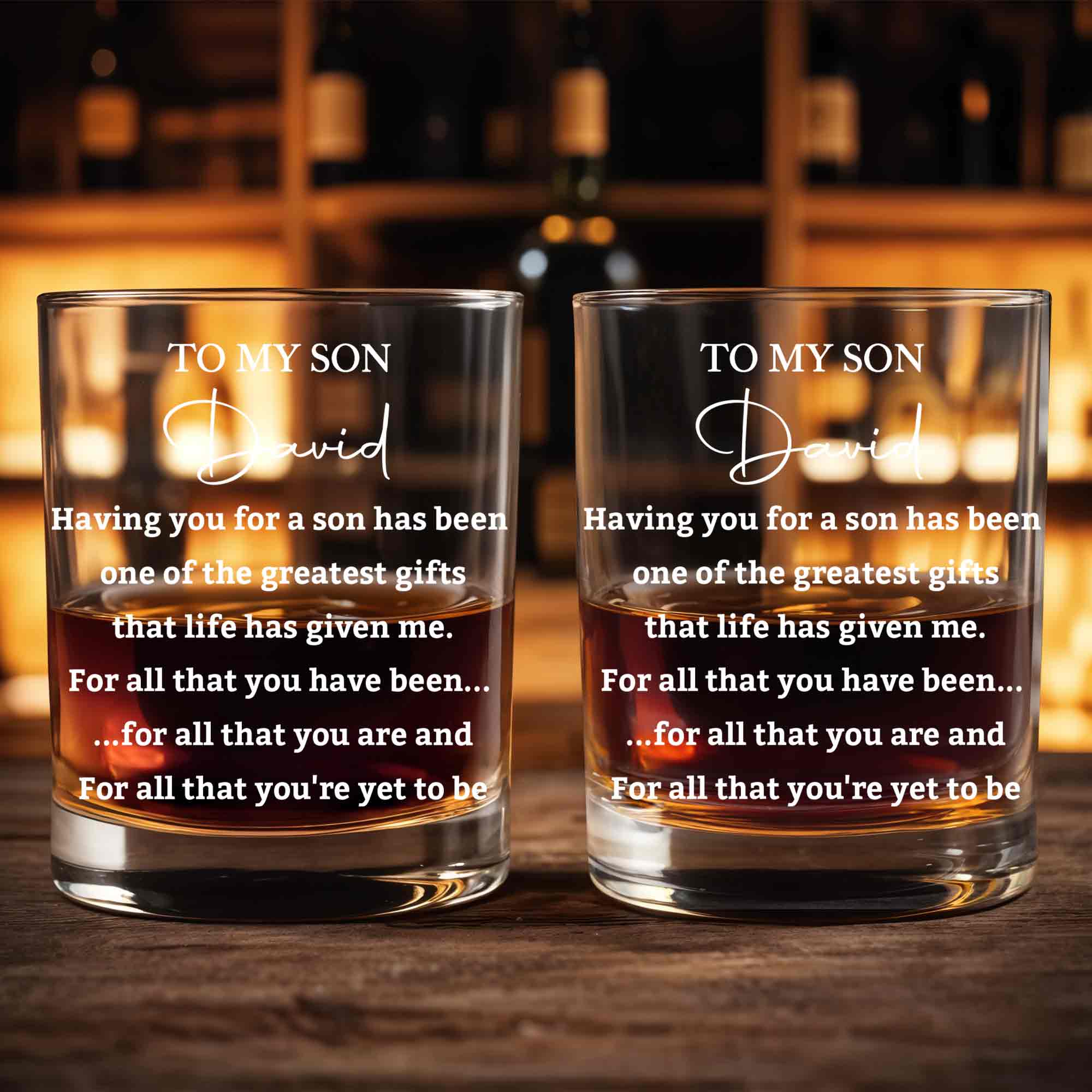 Personalized Whiskey Glass Custom Name Gift for Son