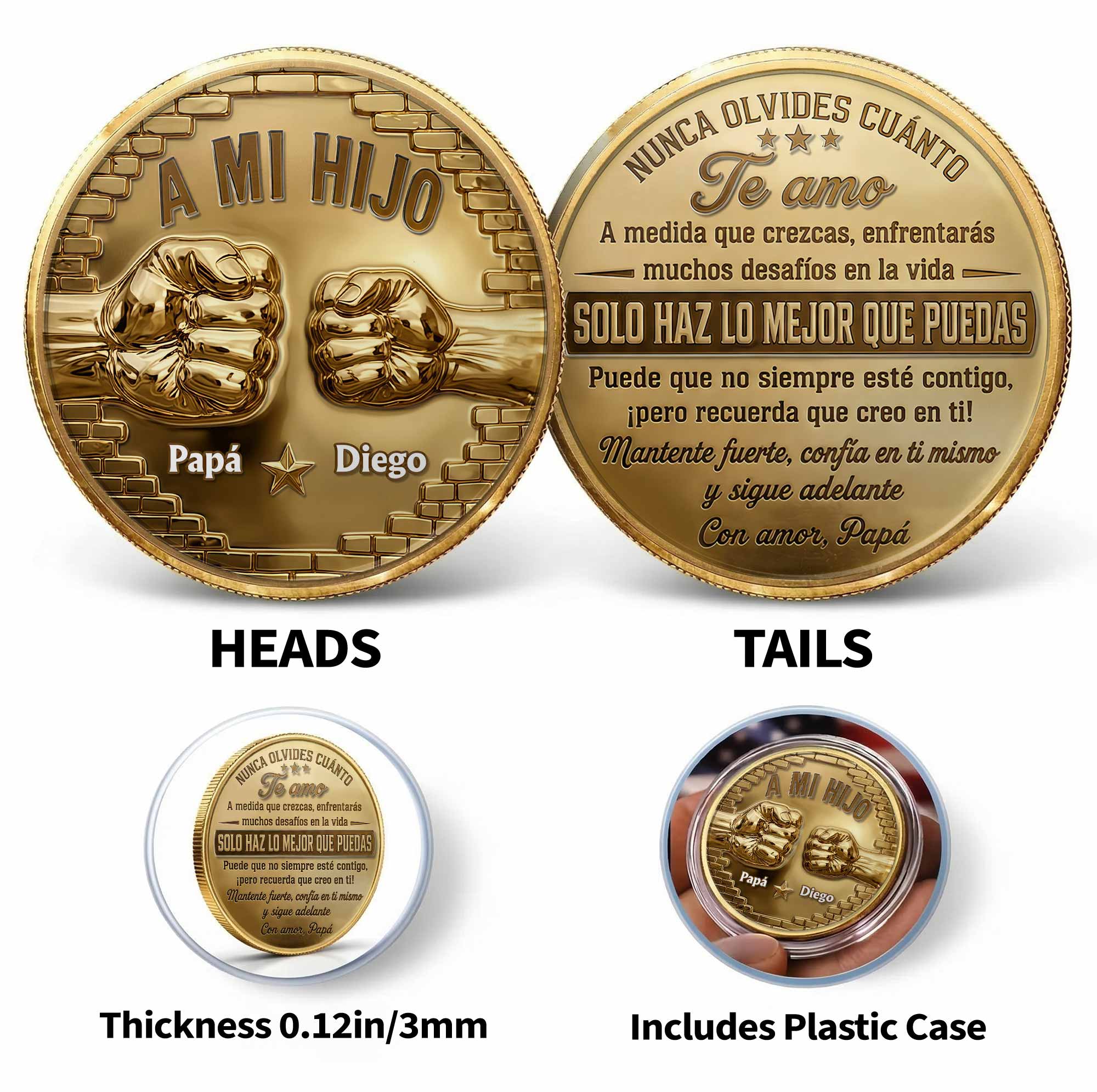 Custom Commemorative Coin for Son Fist Bump Gift Idea