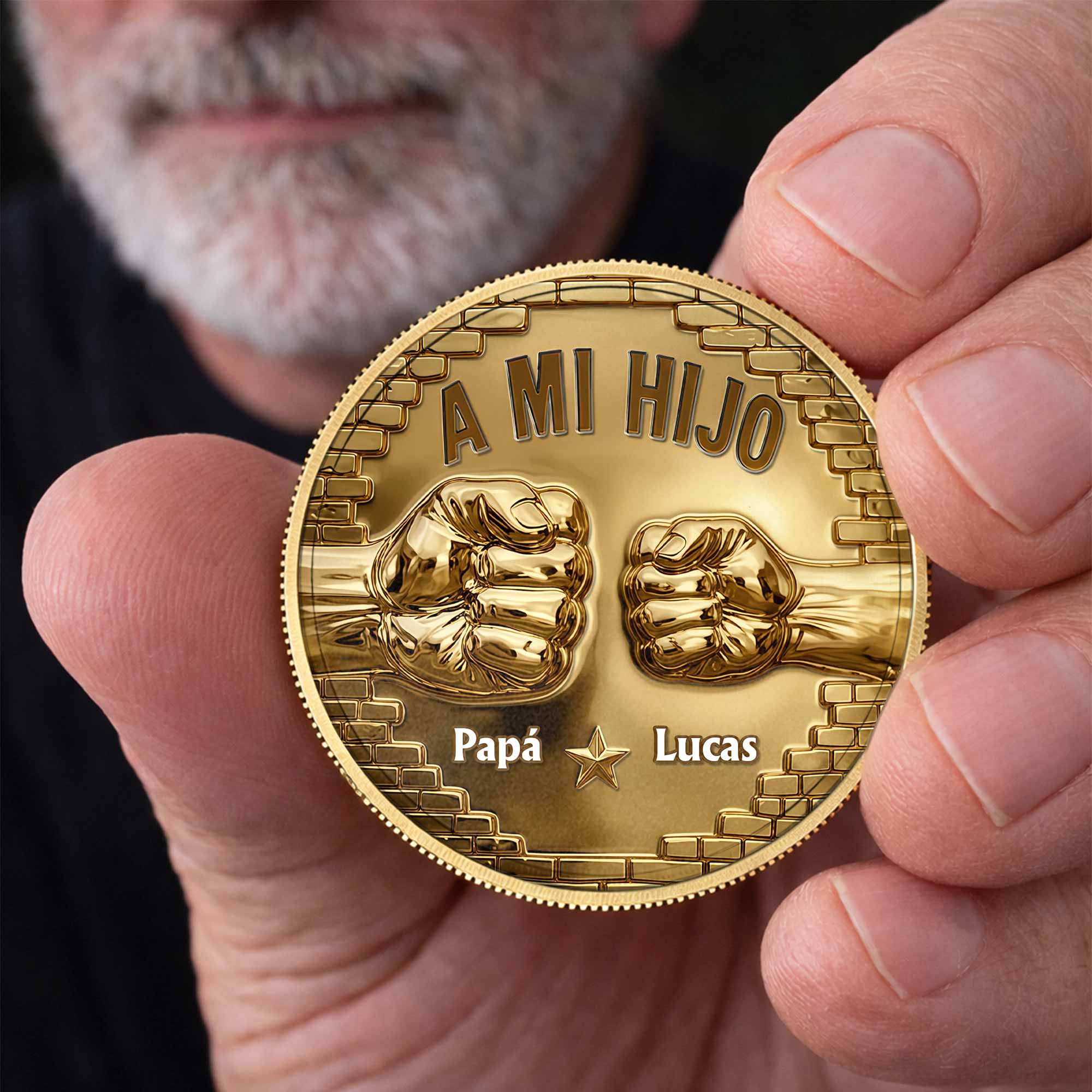 Custom Commemorative Coin for Son Fist Bump Gift Idea