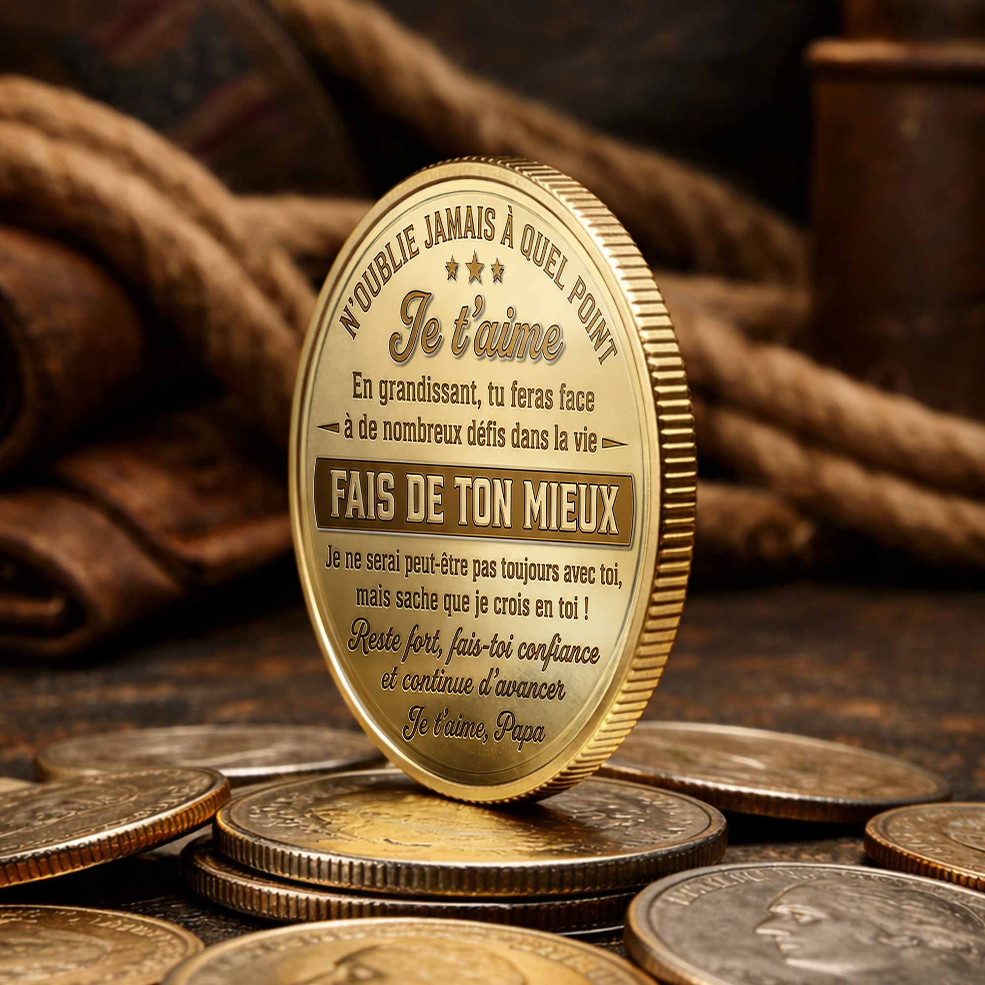 Custom 3D Gold Effect Commemorative Coin for Son Gift