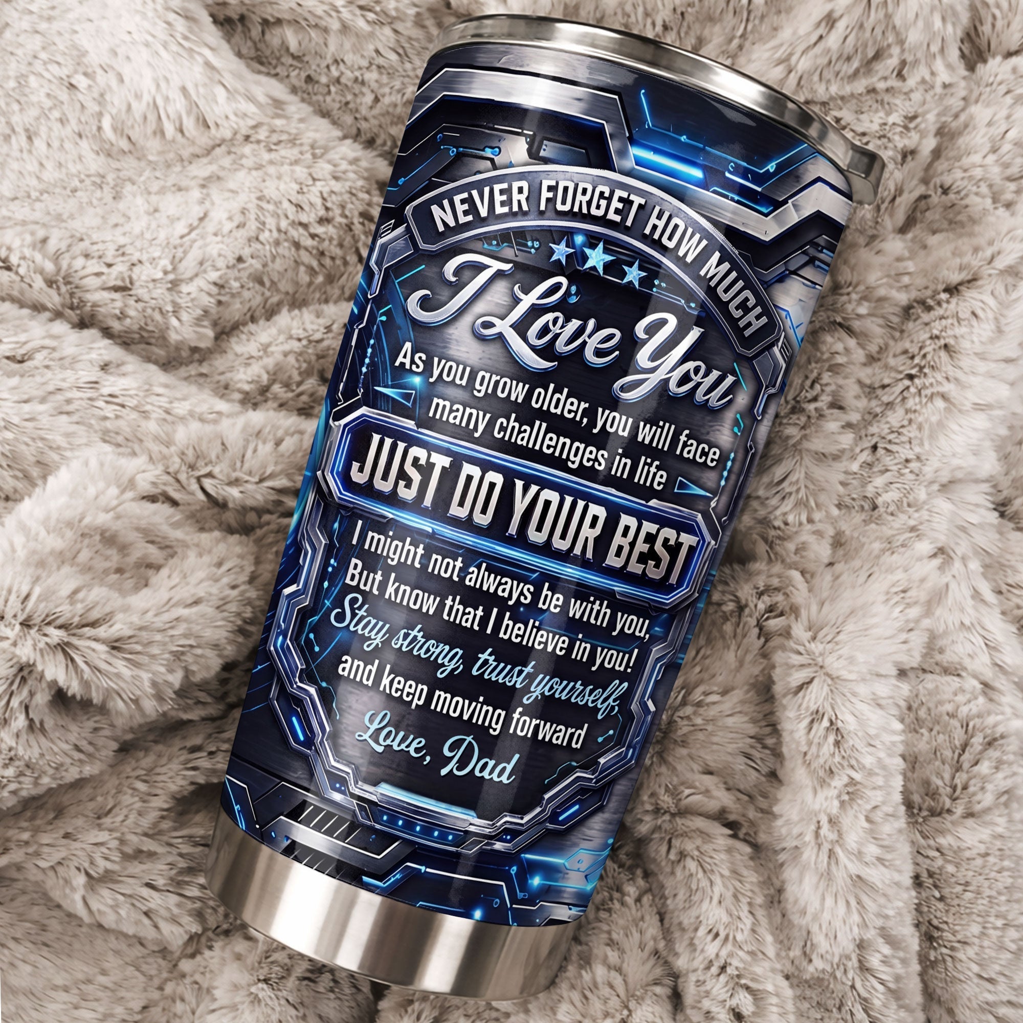 Personalized 20oz Stainless Steel Tumbler Custom Gift for Son