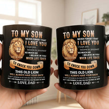 Load image into Gallery viewer, Personalized Black Mug Custom Message Gift for Son
