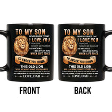 Load image into Gallery viewer, Personalized Black Mug Custom Message Gift for Son
