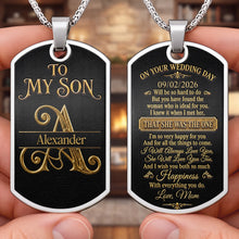 Load image into Gallery viewer, Personalized Dog Tag Necklace Custom Name Gift for Son Wedding Day
