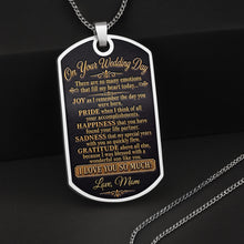 Load image into Gallery viewer, Personalized Stainless Steel Dog Tag Necklace for Son Wedding Day Gift
