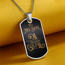 Load image into Gallery viewer, Personalized Stainless Steel Dog Tag Necklace for Son Wedding Day Gift
