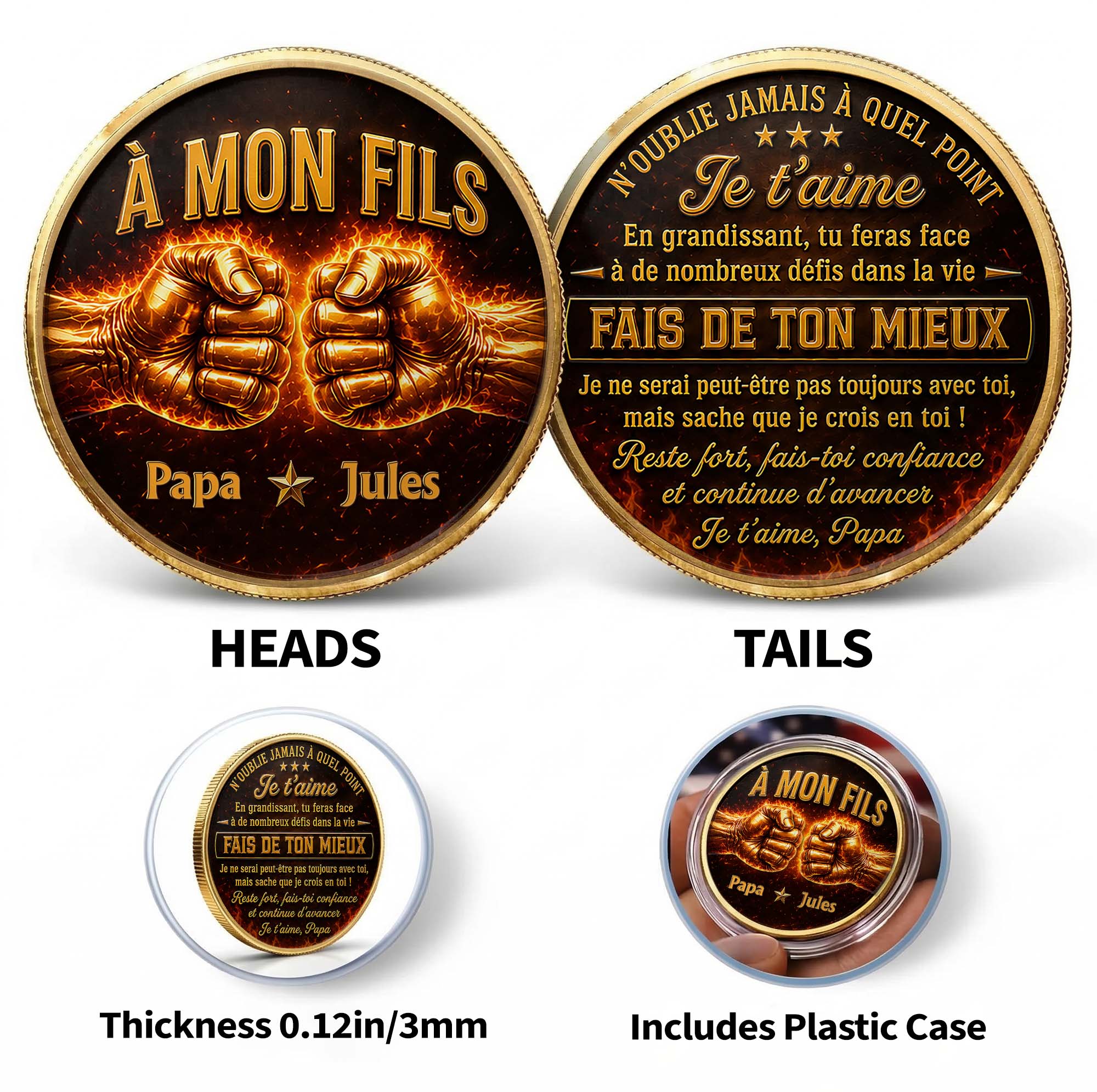 Personalized Commemorative Coin Custom Name Gift for Son