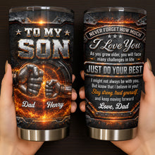 Load image into Gallery viewer, Personalized 20oz Stainless Steel Tumbler for Son Love Note Gift
