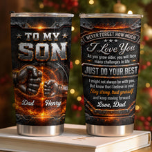 Load image into Gallery viewer, Personalized 20oz Stainless Steel Tumbler for Son Love Note Gift
