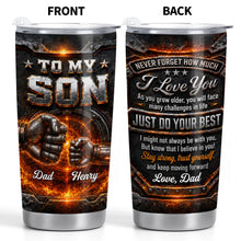 Load image into Gallery viewer, Personalized 20oz Stainless Steel Tumbler for Son Love Note Gift
