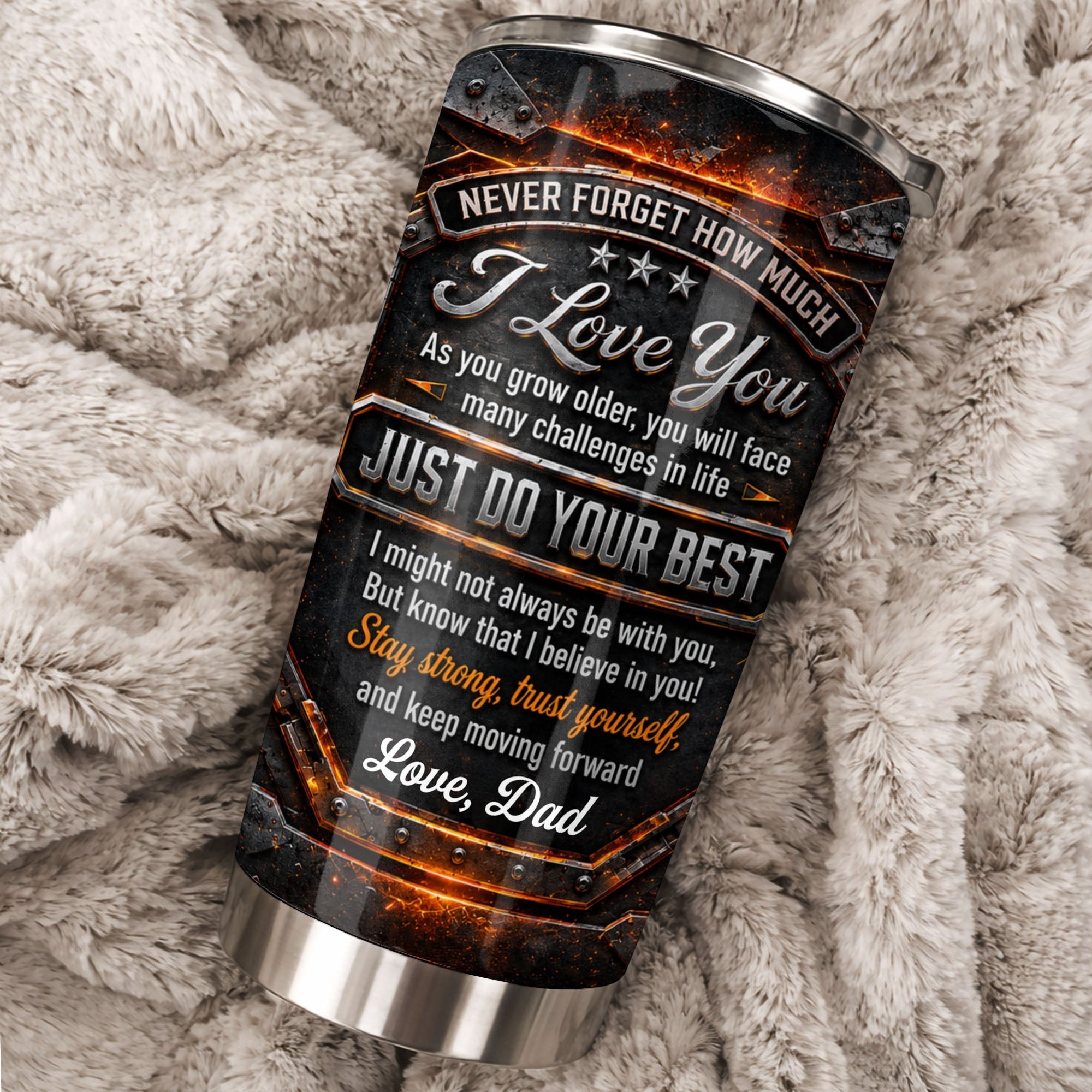 Personalized 20oz Stainless Steel Tumbler for Son Love Note Gift