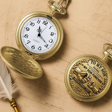 Load image into Gallery viewer, Personalized Gold Pocket Watch Custom Name Gift for Son
