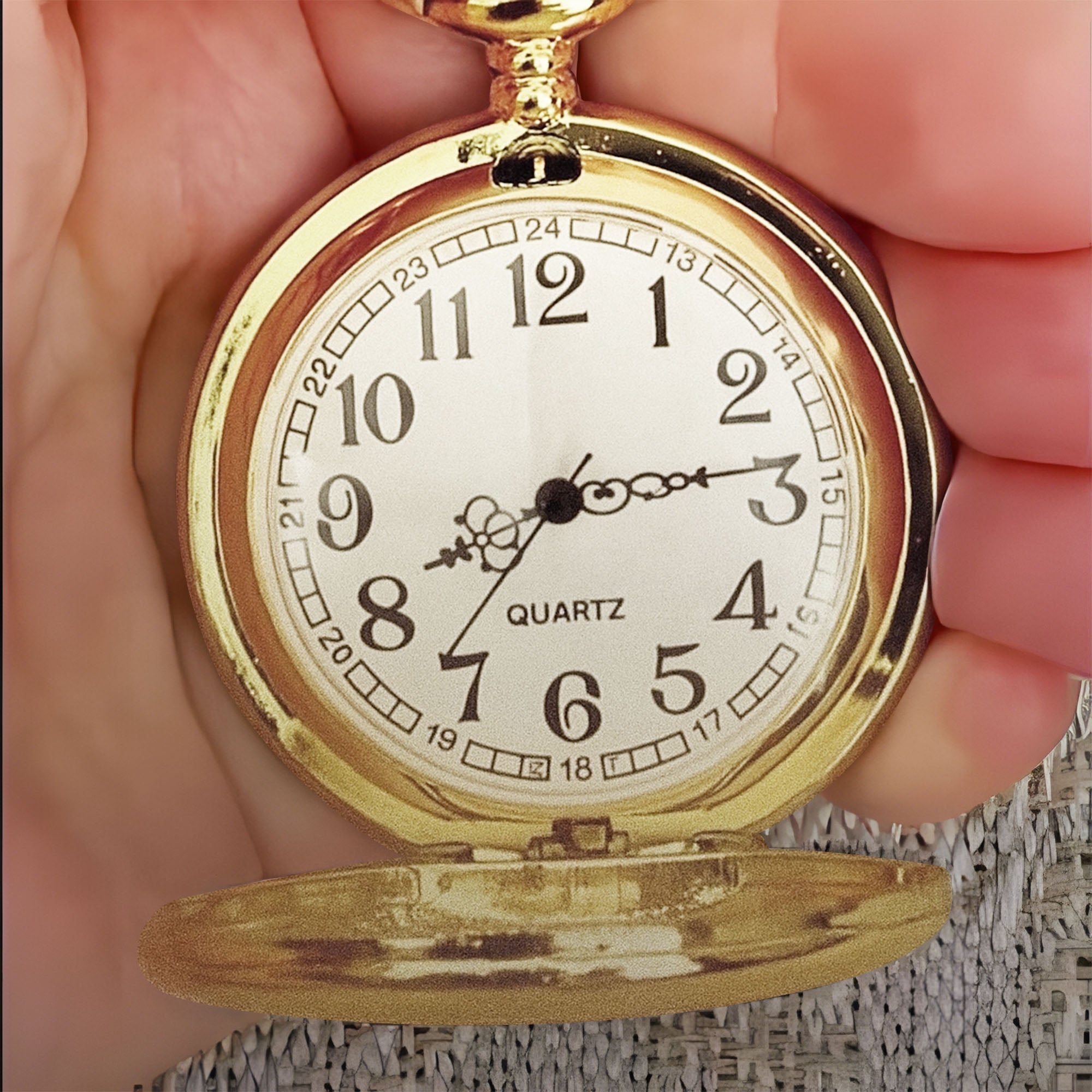 Personalized Gold Pocket Watch Custom Name Gift for Son
