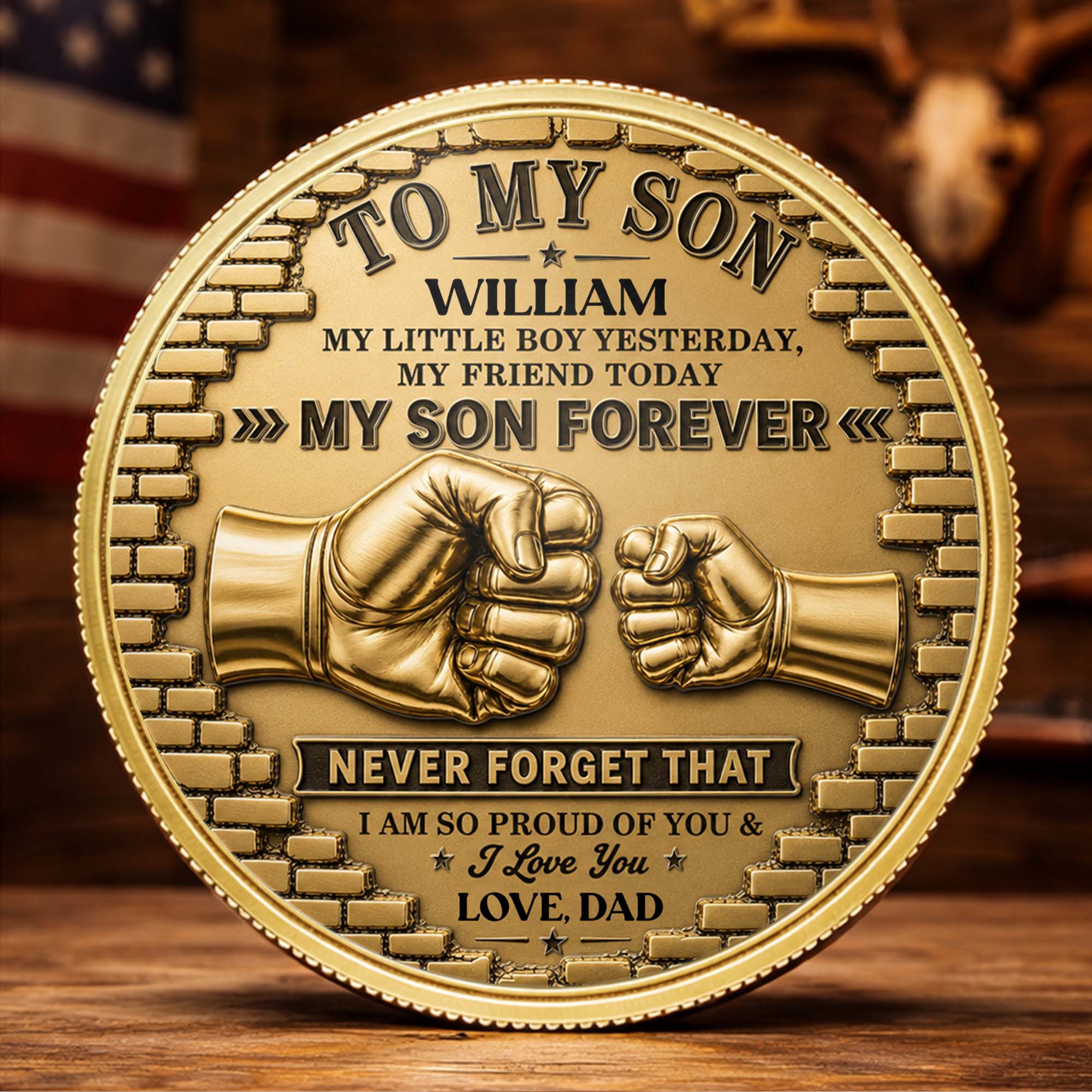 Personalized Commemorative Coin for Son Custom Photo Gift