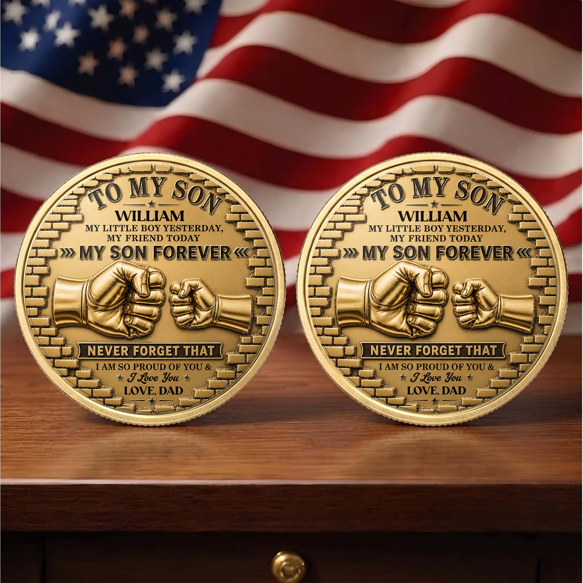 Personalized Commemorative Coin for Son Custom Photo Gift