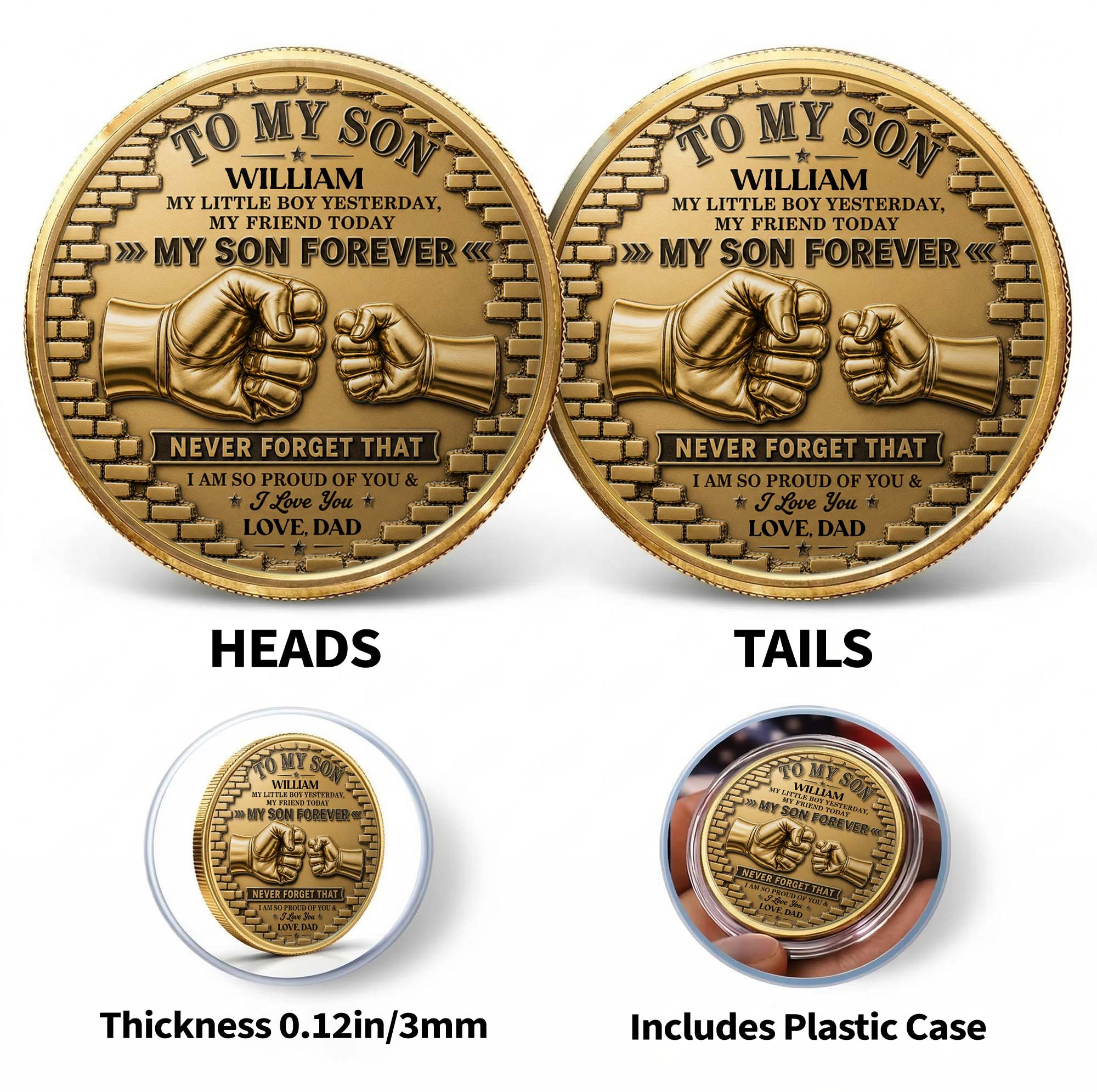 Personalized Commemorative Coin for Son Custom Photo Gift