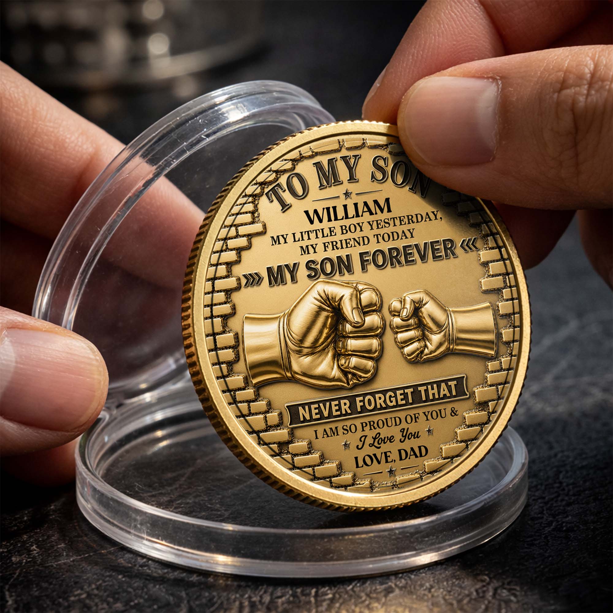 Personalized Commemorative Coin for Son Custom Photo Gift