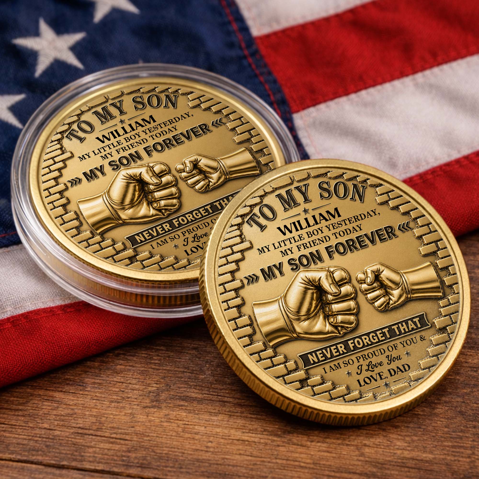 Personalized Commemorative Coin for Son Custom Photo Gift