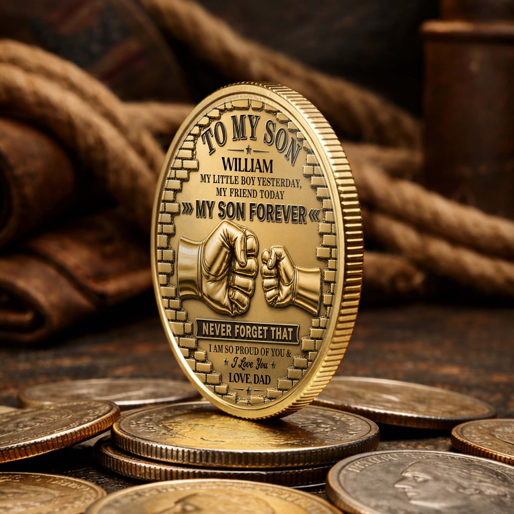 Personalized Commemorative Coin for Son Custom Photo Gift