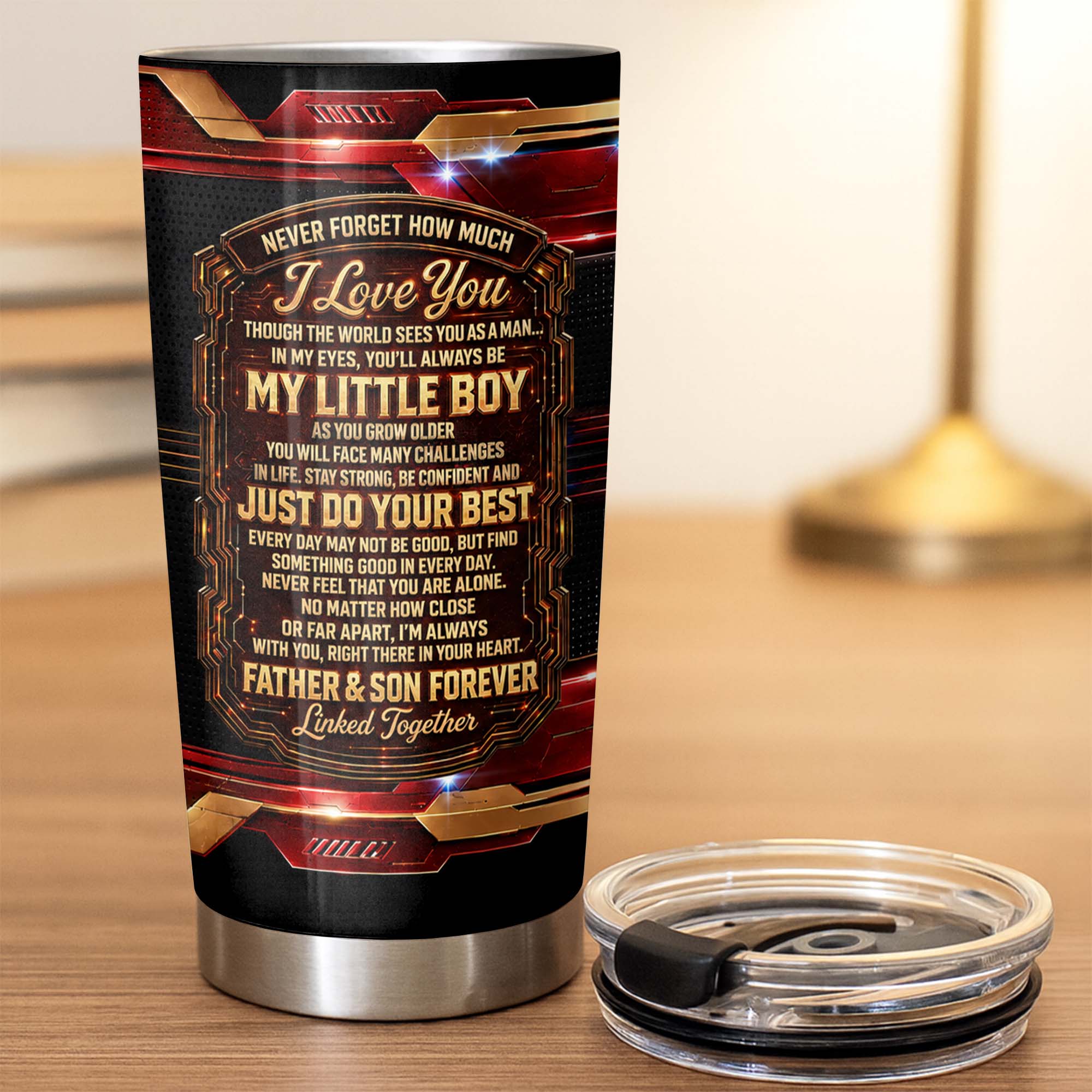 Personalized 20oz Stainless Steel Tumbler Gift for Son