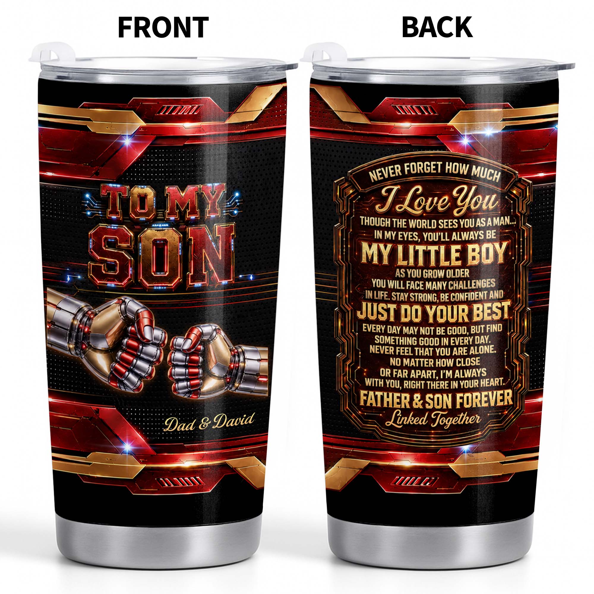 Personalized 20oz Stainless Steel Tumbler Gift for Son