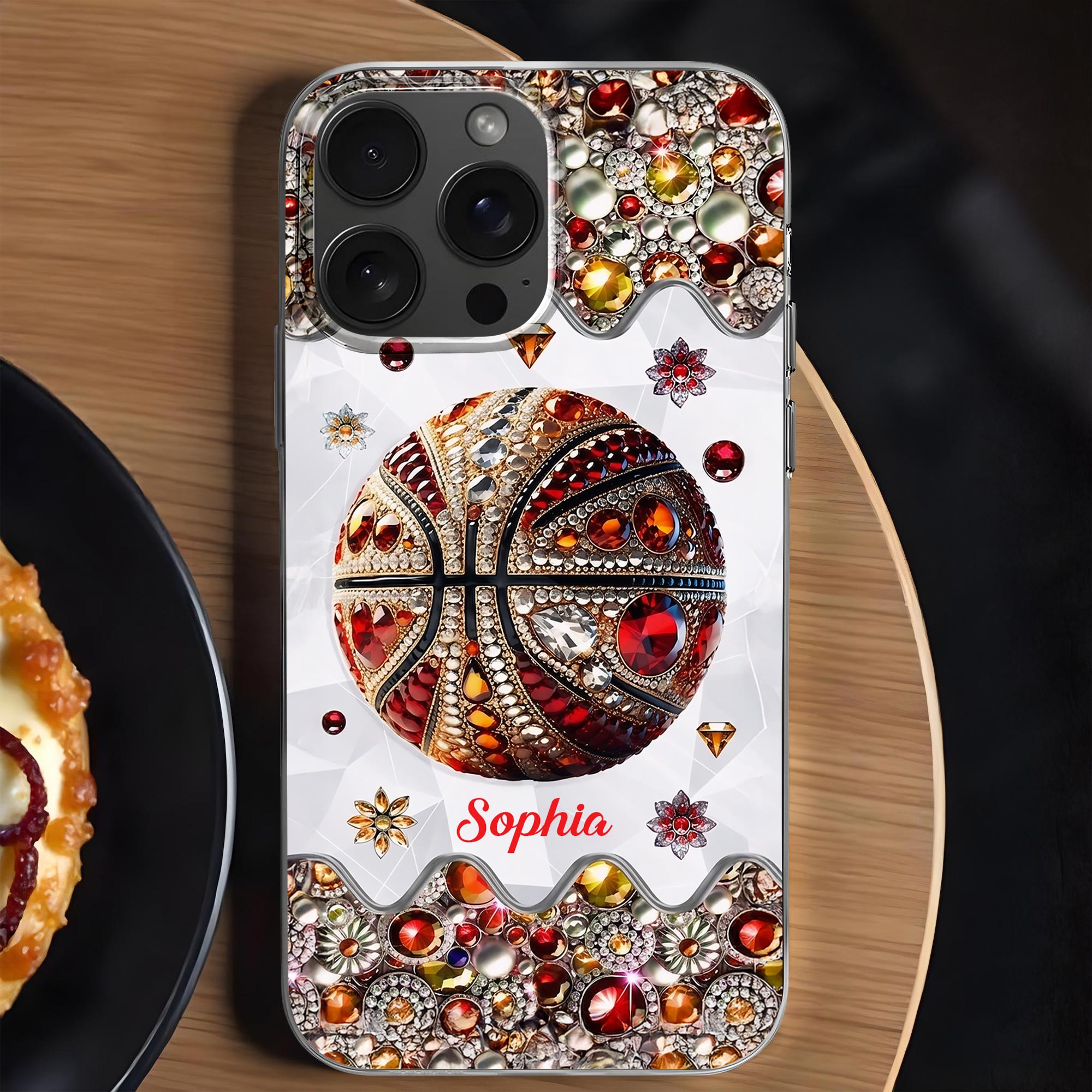 Personalized Clear Basketball Phone Case Custom Name Gift
