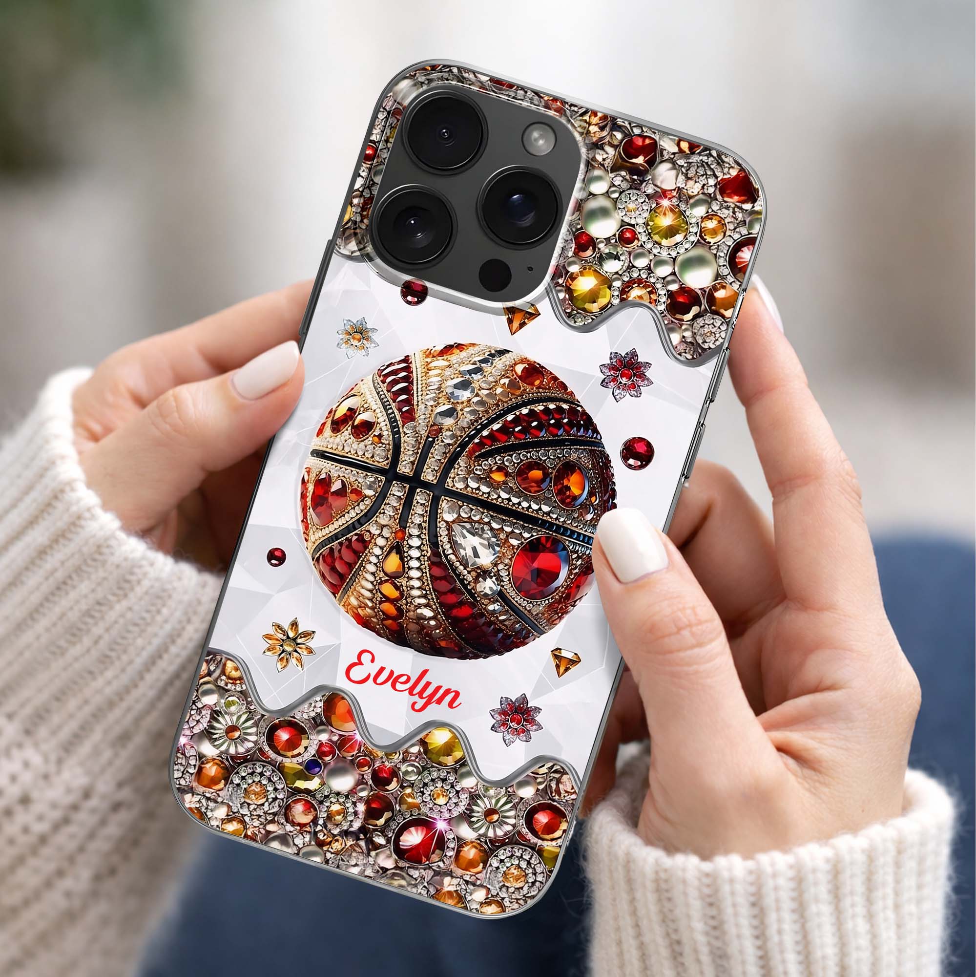 Personalized Clear Basketball Phone Case Custom Name Gift