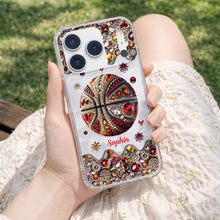 Load image into Gallery viewer, Personalized Clear Basketball Phone Case Custom Name Gift
