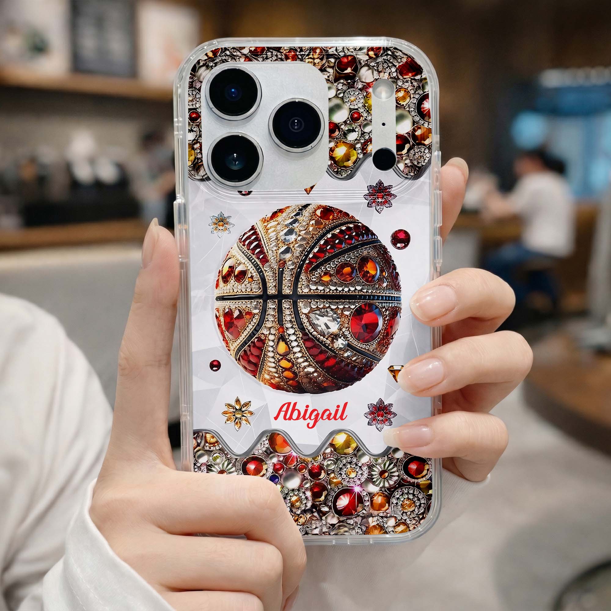 Personalized Clear Basketball Phone Case Custom Name Gift