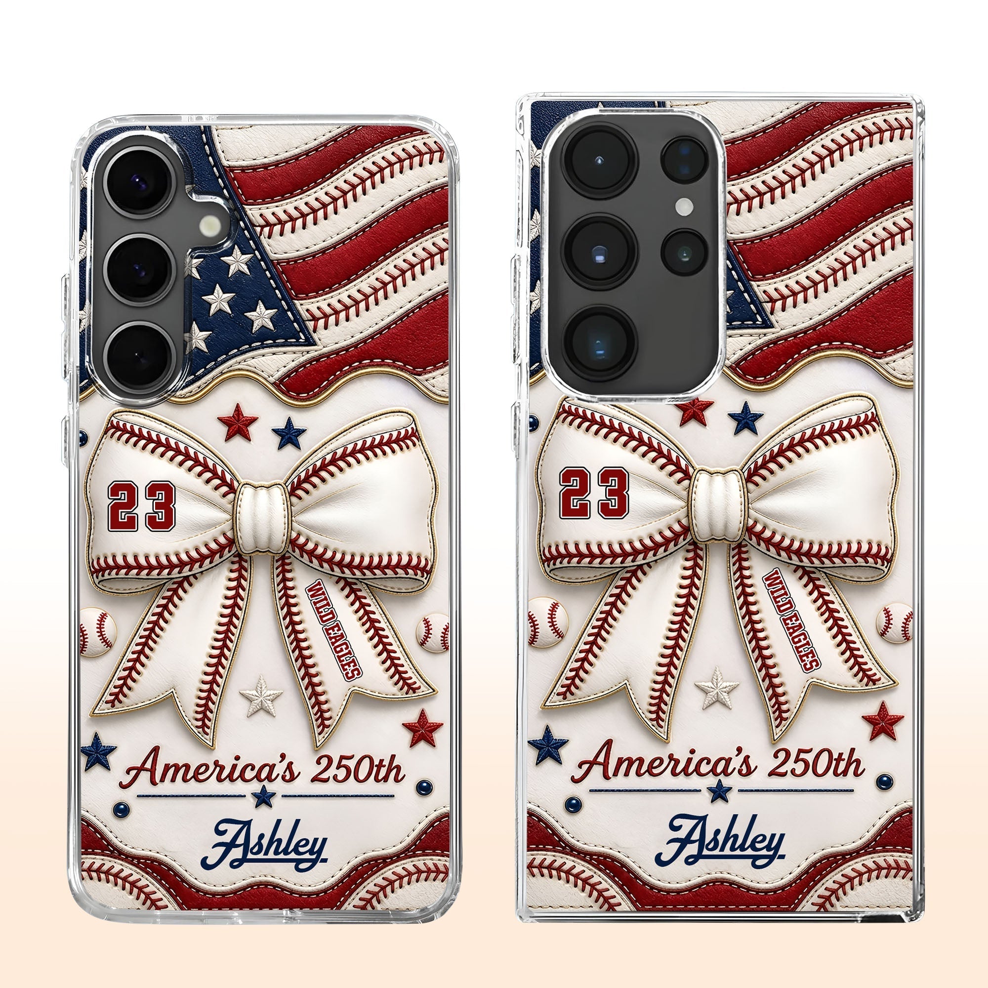 Personalized Clear Phone Case Custom Name 4th of July Gift