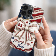 Load image into Gallery viewer, Personalized Clear Phone Case Custom Name 4th of July Gift
