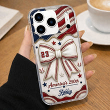 Load image into Gallery viewer, Personalized Clear Phone Case Custom Name 4th of July Gift
