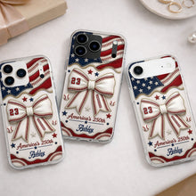 Load image into Gallery viewer, Personalized Clear Phone Case Custom Name 4th of July Gift
